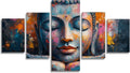 Graffiti Diamond Art 5 Piece Diamond Painting Zen 5D DIY Full Square Drill Dimond Art Paintings Rhinestones Crafts for Adults Gem Painting for Home Decor, Large Artwork for Wall 36 x 70 Inch, Model96