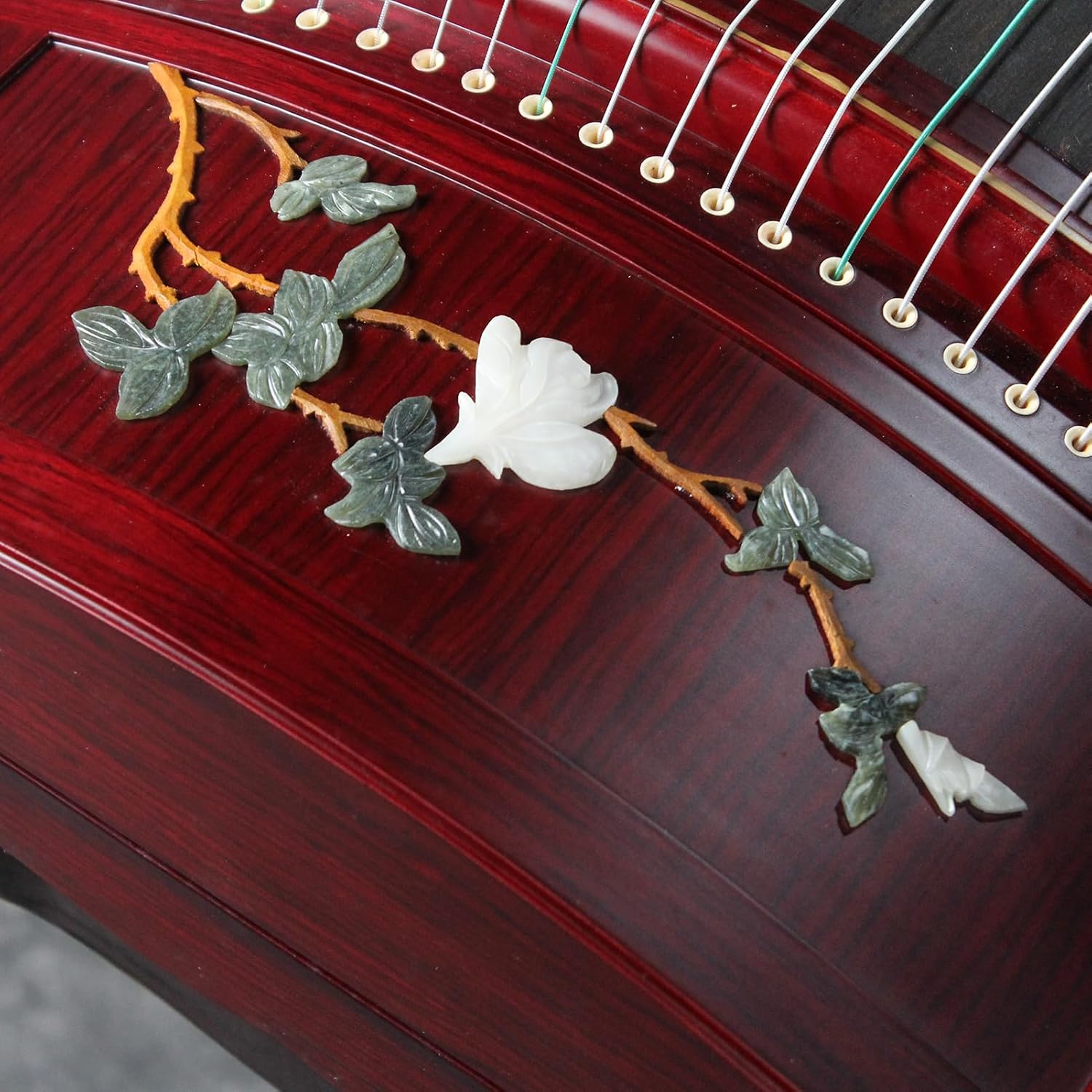 Professional Rosewood Guzheng (163cm) - Handcrafted with Intricate Thousand-Character Carvings, Suitable for All Skill Levels, Includes Professional Tuner, Tuning Wrench, Backpack, and More