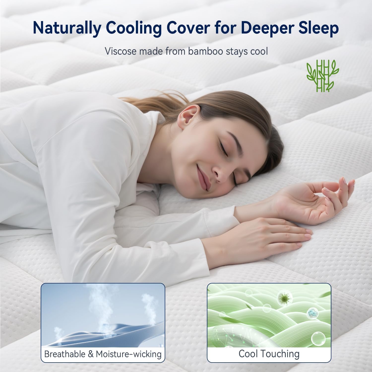 ELEMUSE 3 Inch Dual Layer Full XL Memory Foam Mattress Topper,Cooling Memory Foam & Plush Pillow Top Pad, Extra Length Pressure Relief Bed Topper for Tall Sleepers, Adjustable Bed & Studio Apartment