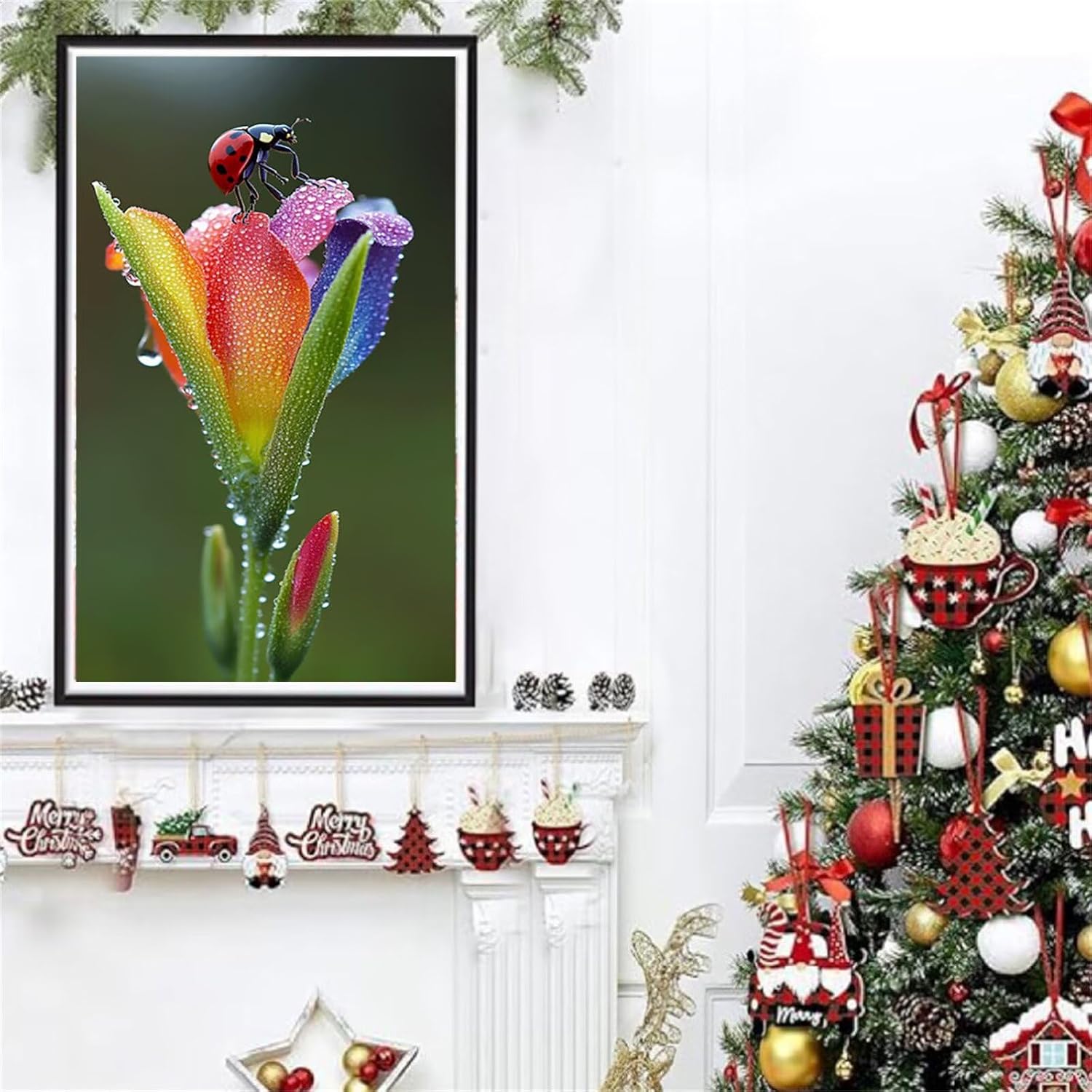 Diamond Art Kits for Adults Color Diamond Painting Kits, 5D DIY Square Daisy Full Drill Dimond Art Paintings Crystal Rhinestones Crafts for Adults for Home Wall Decor, Large Size 36 x 72 Inch,Model846