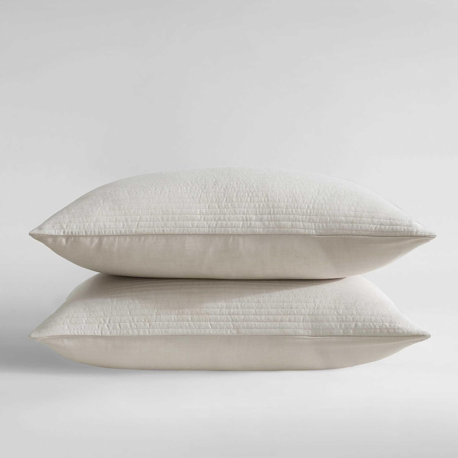 Calvin Klein - Queen Quilt Set, Luxuriously Soft Channel Stitch Bedding with Matching Shams (Mini Channel Stitch Solid Beige, Queen)