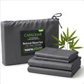 Cariloha Retreat 4-Piece Sateen Sheet Set | Laguna Blue | Queen | Lyocell Material | Breathable, Corner Straps, Extra Soft & Cooling