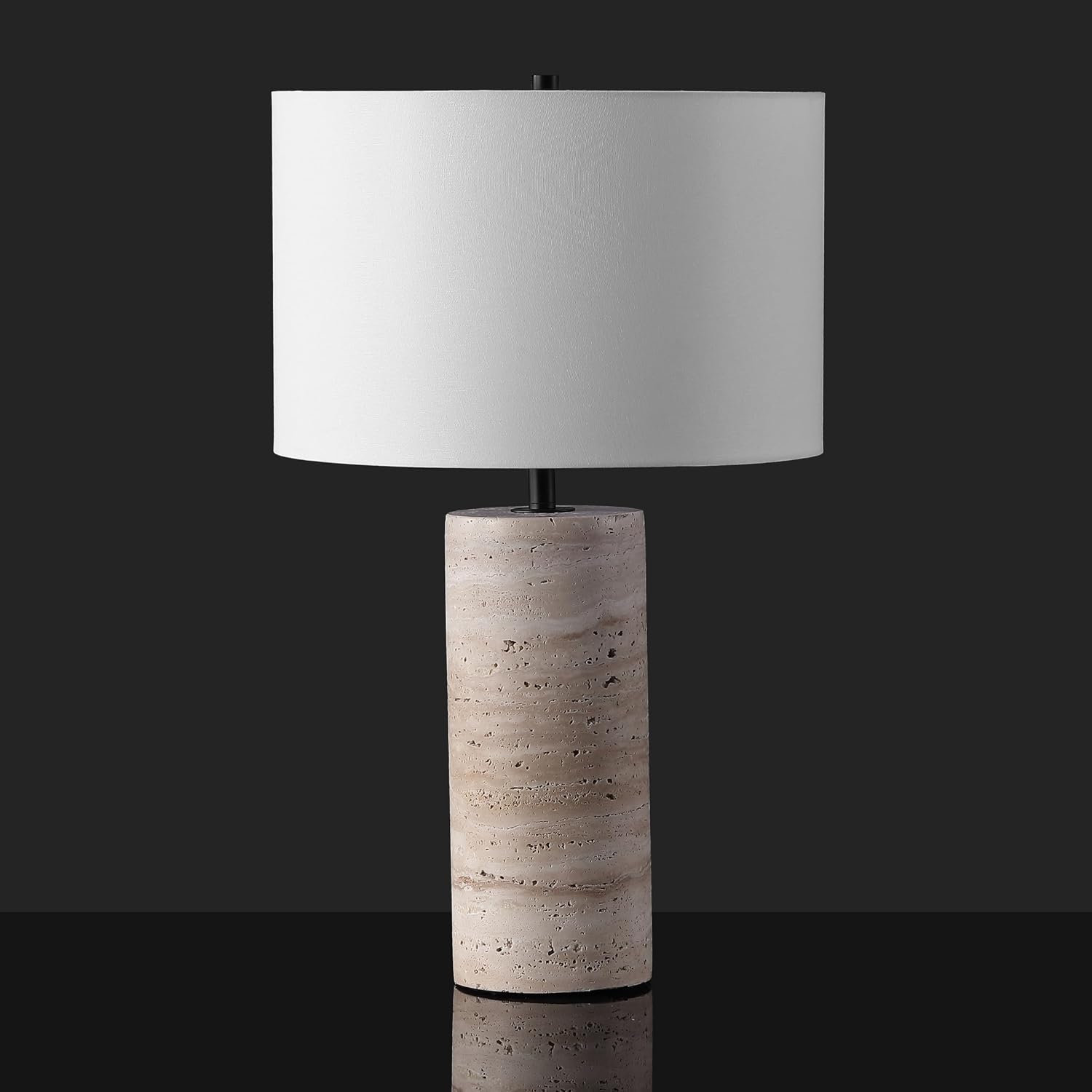 SAFAVIEH Couture Lighting Collection Rynetta Light Brown/White 24-inch Dimmable Table Lamp for Bedroom Living Room Home Office Desk Nightstand (LED Bulb Included)