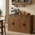 Anystyle 53' Rustic Brown Buffet Cabinet with Storage, Kitchen Sideboard Buffet Server with 2 Drawers & 4 Doors, Modern Coffee Bar Cabinet Credenza for Dining Room, Living Room, Hallway