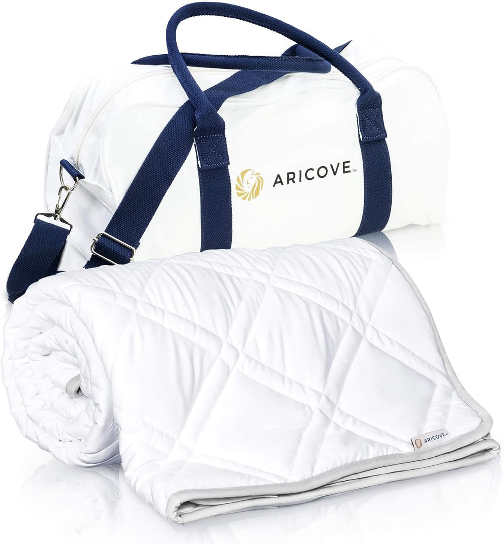 Aricove Cooling Weighted Blanket, 8 lbs, Twin Size for Adults, Luxury Heavy Blanket, Silky Soft Bamboo Viscose, 48x72 inches, Machine Washable, White