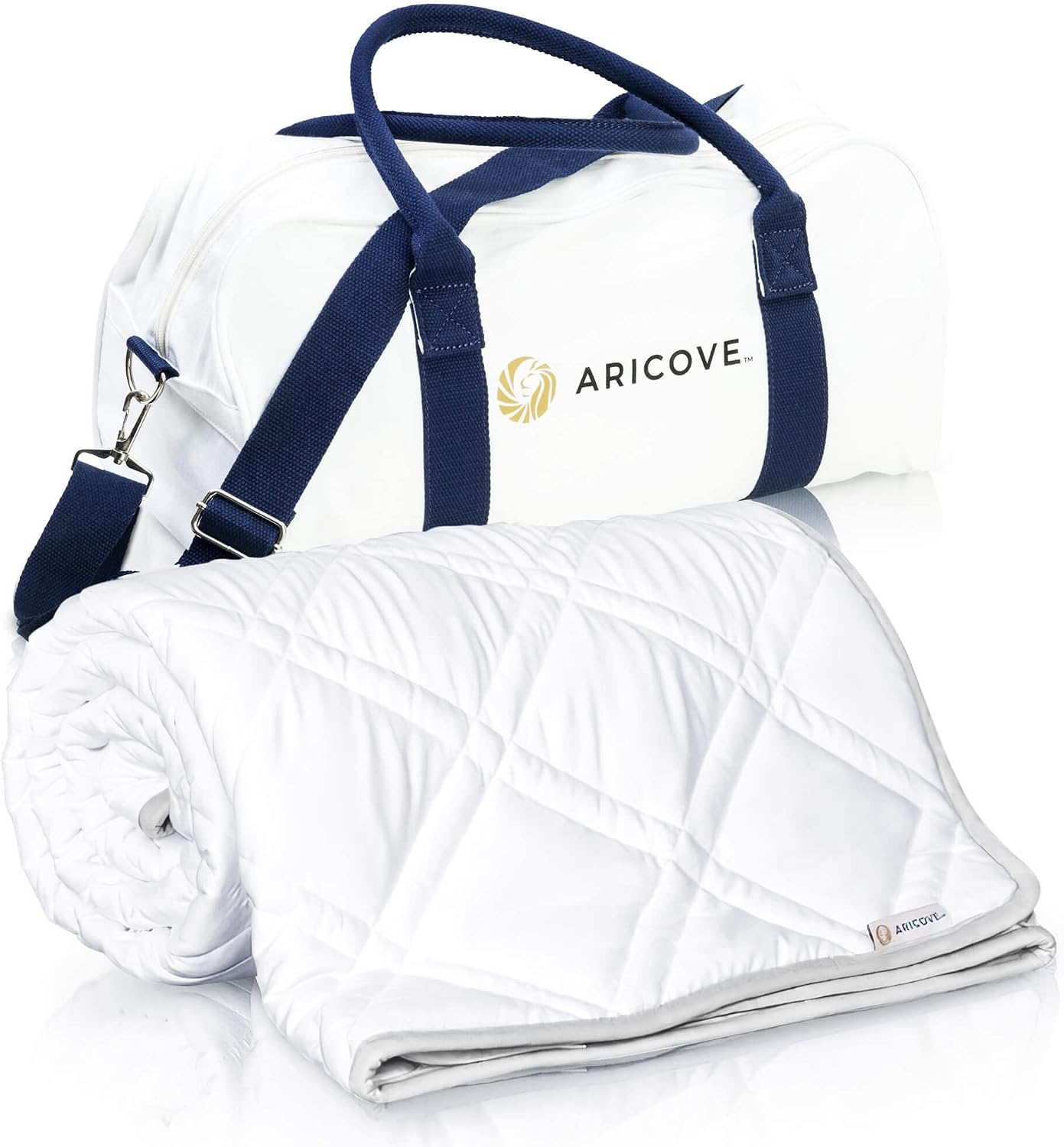 Aricove Cooling Weighted Blanket, 8 lbs, Twin Size for Adults, Luxury Heavy Blanket, Silky Soft Bamboo Viscose, 48x72 inches, Machine Washable, White