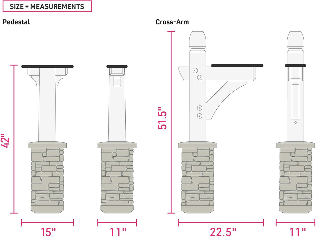 Premium Mailbox Post Set (Cross-Arm, Classic White)