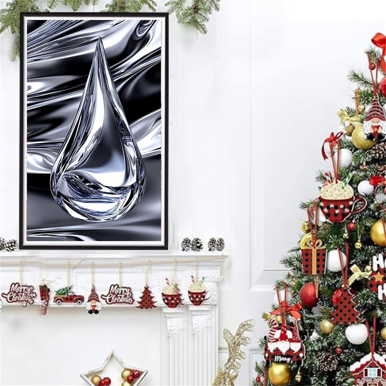 Diamond Art Kits for Adults Abstract Diamond Painting Kits, 5D DIY Square Water Droplets Full Drill Dimond Art Paintings Crafts for Adults for Gift Home Wall Decor, Large Size 40 x 80 Inch, Model984