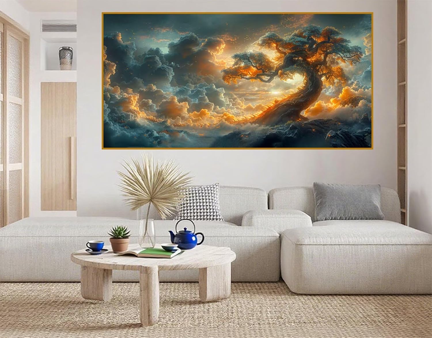 Diamond Painting Clouds Diamond Art Kits for Adults, Dimond Art Paintings Tree Paint by Numbers Kit for Beginner, DIY Full Drill Gem Arts and Crafts Painting, Home Wall Decor, Gifts 40x88 Inch R2-377