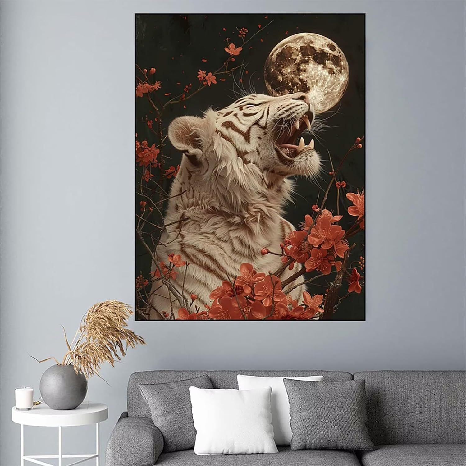 Tiger Diamond Art Kits for Adults Beginners, Moon Diamond Painting Large 36 X 48inch, 5D Gem Art Crafts for Adults Mosaic Kits, Full Drill Square Dimond Dots Crystal Paintings, Home Decor -zjn2506S6