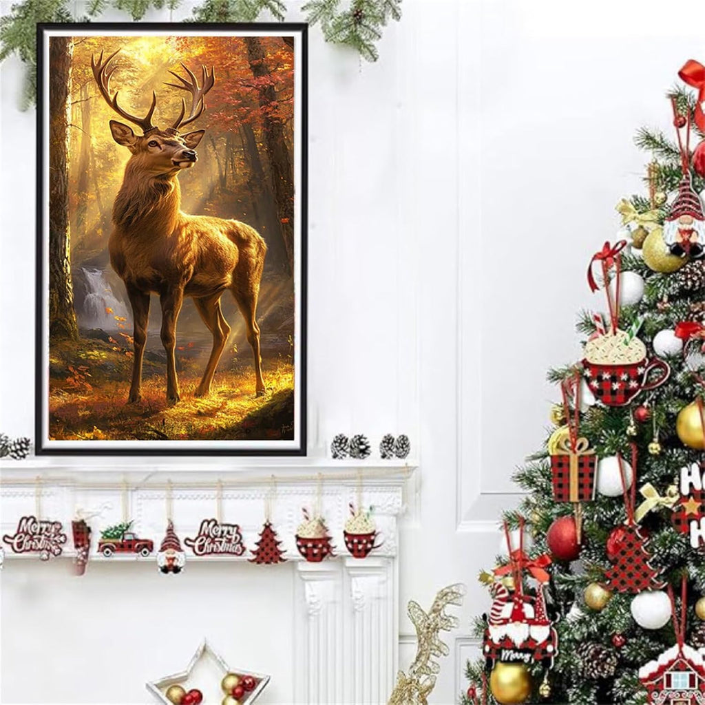 Diamond Art Kits for Adults Elk Diamond Painting Kits, 5D DIY Square Animal Full Drill Dimond Art Paintings Crystal Rhinestones Crafts for Adults for Home Wall Decor, Large Size 36 x 72 Inch, Model720