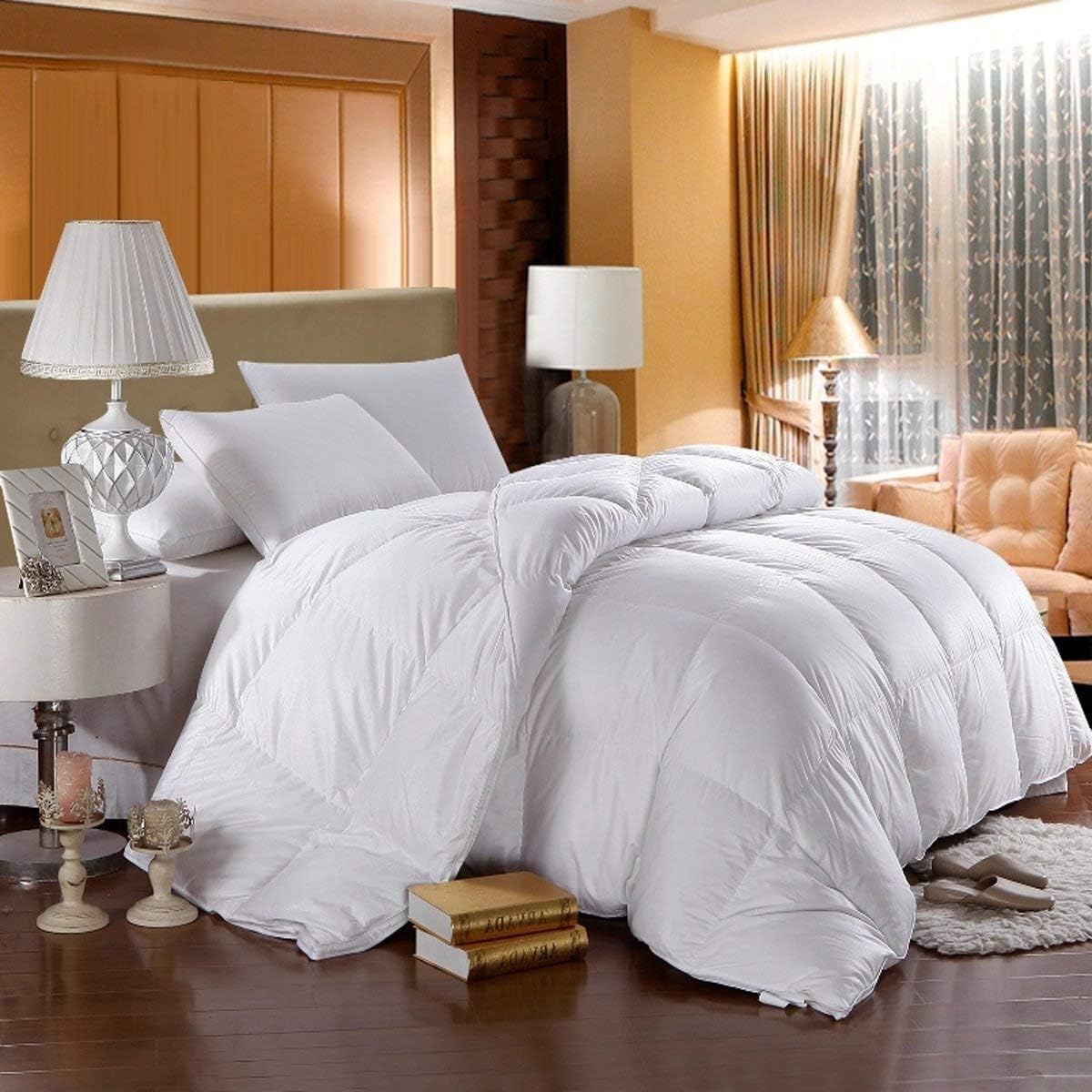 Royal Hotel Luxury Goose Down Comforter King 106x90 – 750+ Fill Power White Down, 500 Thread Count Cotton Cover, All Season Medium Warmth, Hypoallergenic Fluffy Hotel Style Duvet Insert