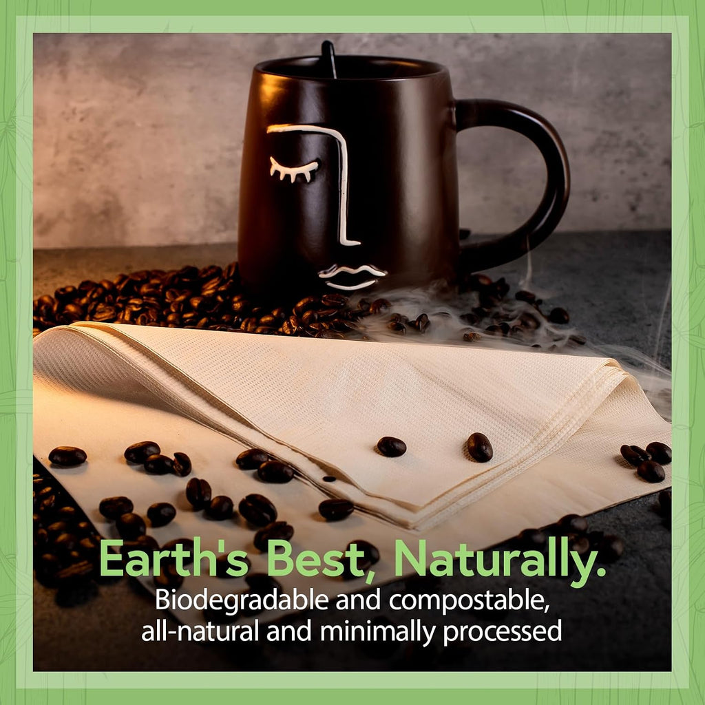 100% Bamboo Compostable Napkins (2000-Pack) | Heavy Duty Napkins for Lunch, Dinner, Events, Occasions & Entertaining | Eco Friendly | 3-Ply FSC Certified | Bamboo Paper Towels | 7.5 x 8 Inch