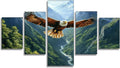 Eagle Diamond Art 5 Piece Diamond Painting Animal 5D DIY Full Square Drill Dimond Art Paintings Rhinestones Crafts for Adults Gem Painting for Home Decor, Large Artwork for Wall 60 x 120 Inch,Model336