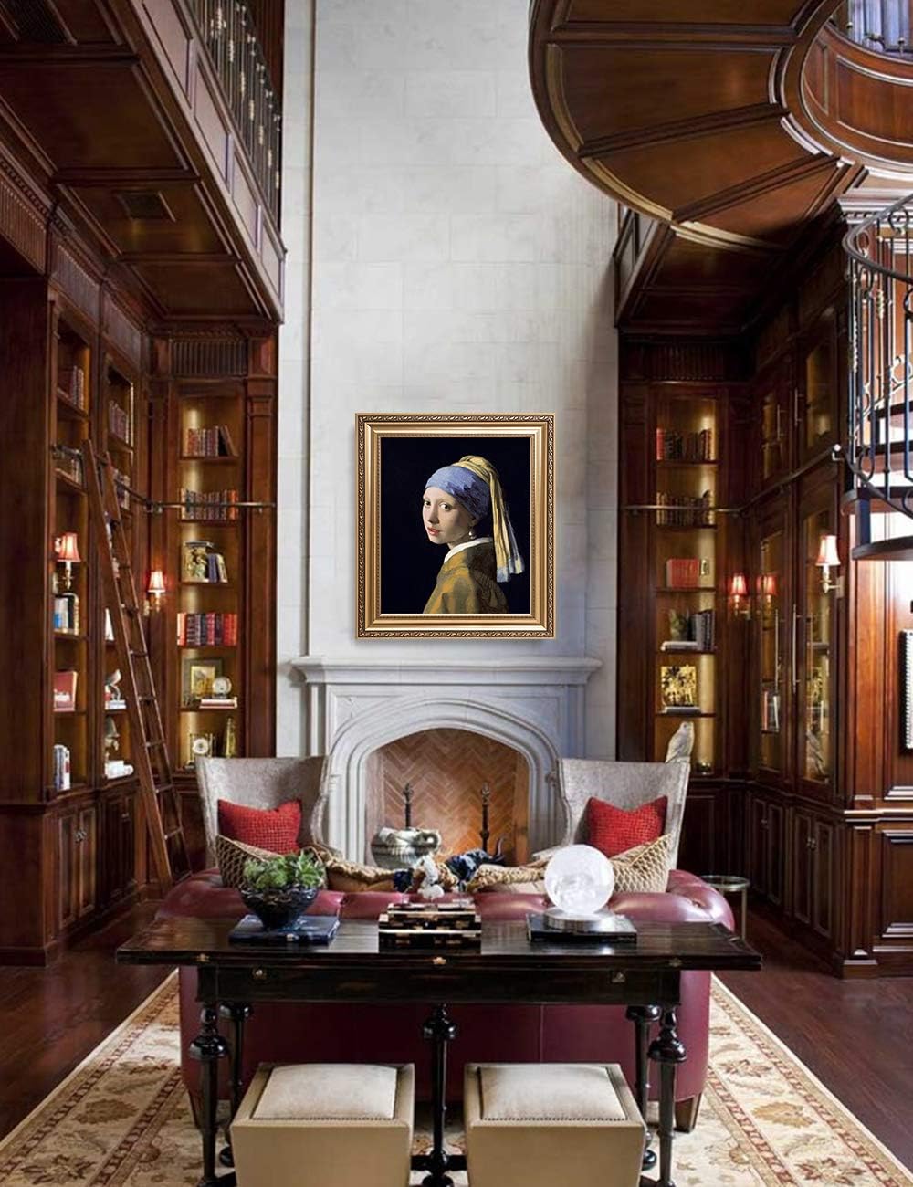 DECORARTS - Girl With A Pearl Earring, Johannes Vermeer Classic Art. Giclee Prints Framed Art for Wall Decor. Framed size: 26x30
