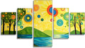 Landscape Diamond Art 5 Piece Diamond Painting Geometry 5D DIY Full Round Drill Dimond Art Paintings Crystal Crafts for Adults Gem Painting for Home Decor, Large Artwork for Wall 36 x 70 Inch,Model183