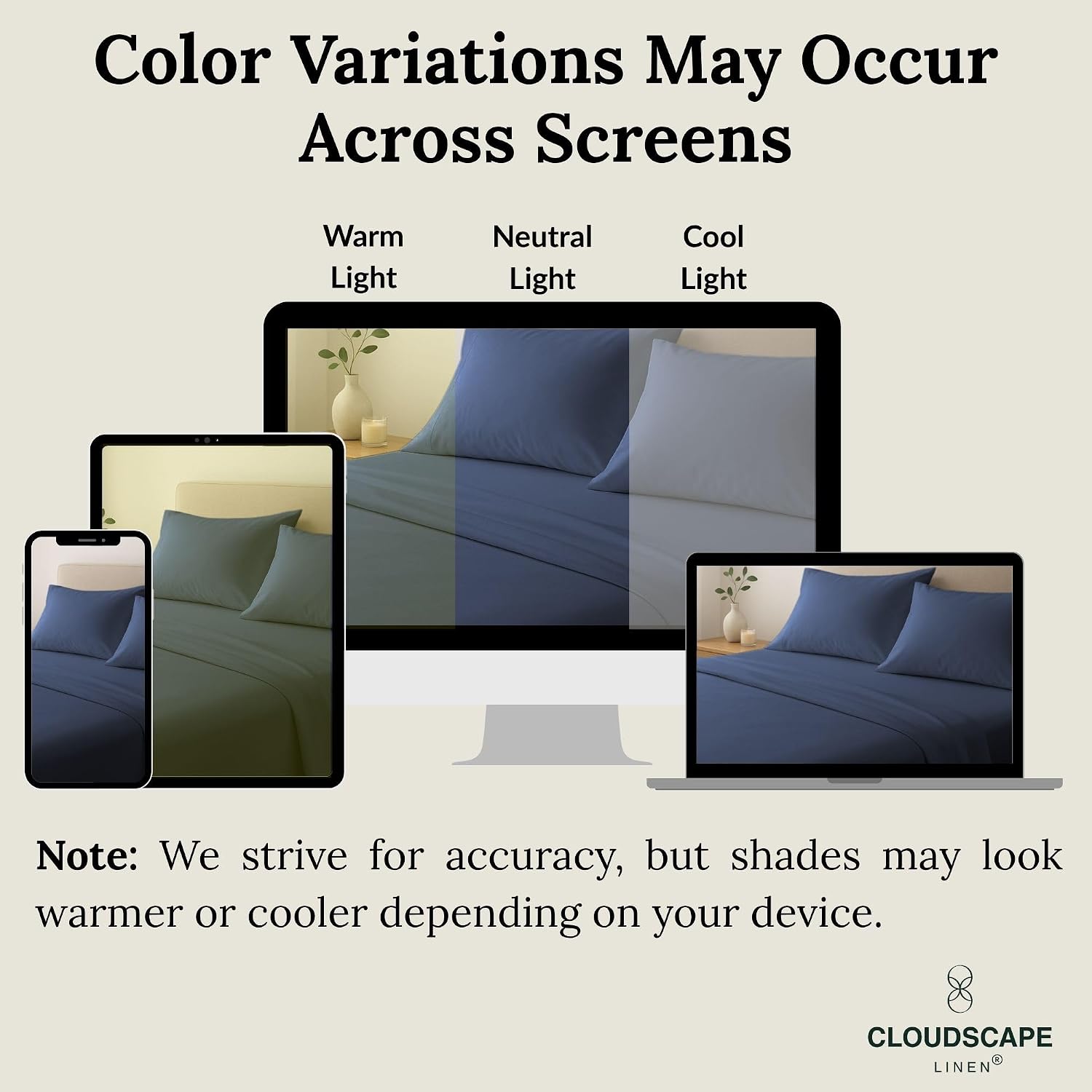 CLOUDSCAPE 100% Egyptian Cotton Sheets Queen Size, 4 Pcs Breathable & Silky Sateen Weave Queen Sheet Set, Ultra-Soft & Cooling Hotel Luxury Sheets, Deep Pocket Fitted up to 15', Dark Denim