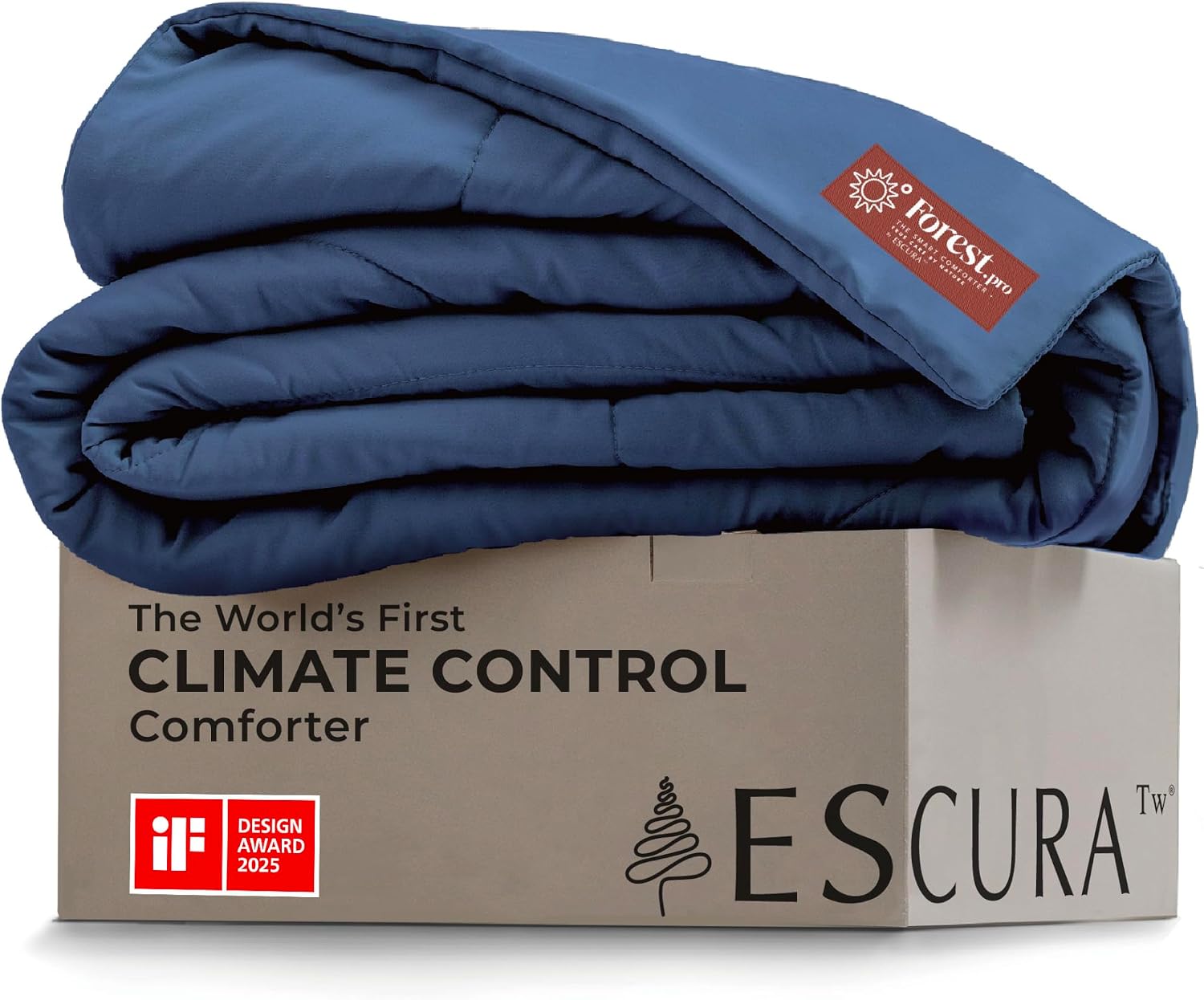 ESCURA Tw® Climate Control Comforter, King/Cali King, German Patented PCM Down Alternative All-Season Design for Hot Sleepers & Night Sweats, Bamboo Lightweight Breathable Hypoallergenic Blanket