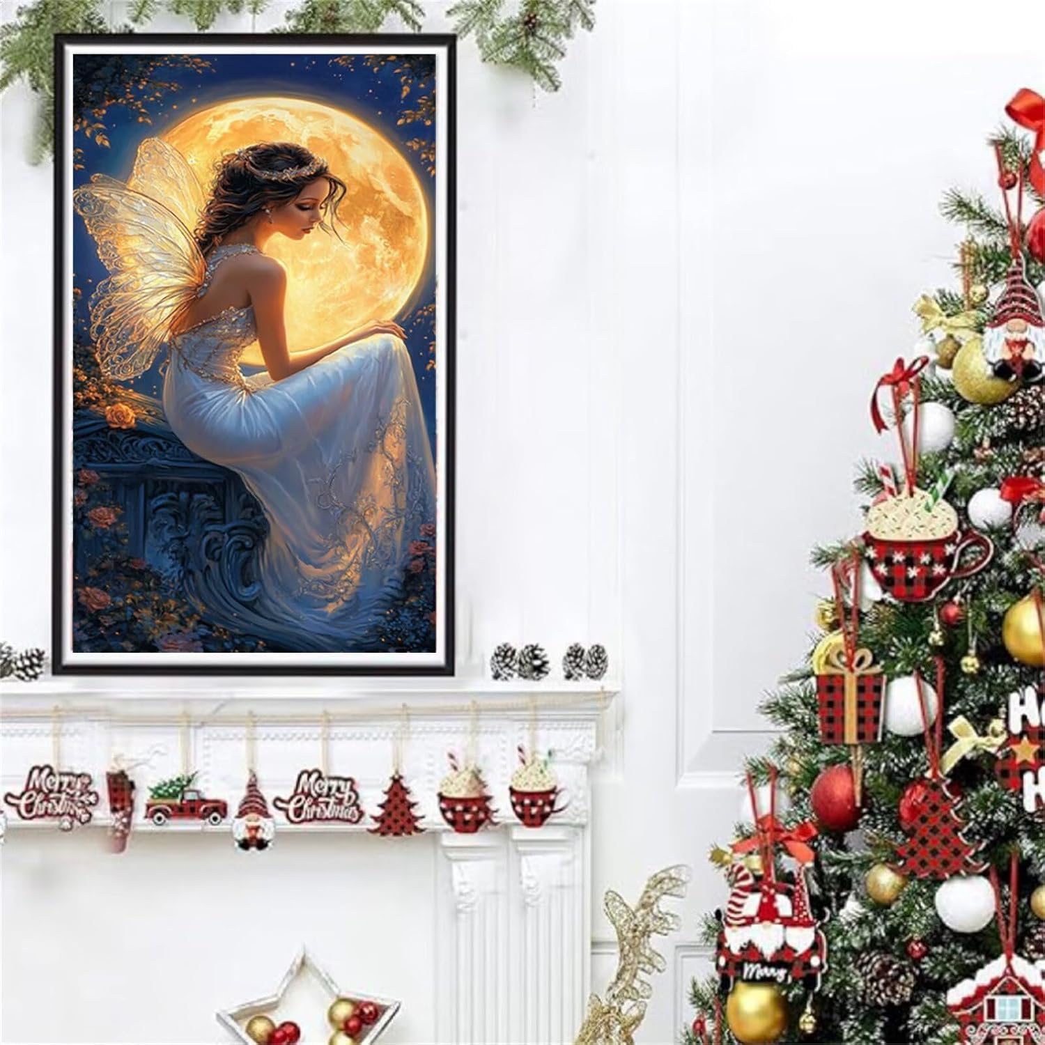 Diamond Art Kits for Adults Moon Diamond Painting Kits, 5D DIY Square Woman Full Drill Dimond Art Paintings Crystal Rhinestones Crafts for Adults for Home Wall Decor, Large Size 40 x 80 Inch, Model876