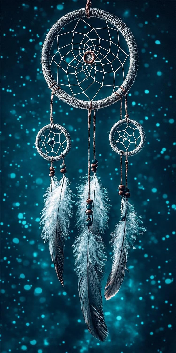 Diamond Art Kits for Adults Dreamcatcher Diamond Painting Kits 5D DIY Round Feather Full Drill Dimond Art Paintings Crystal Crafts for Adults for Gift Home Wall Decor, Large Size 36 x 72 Inch,Model933
