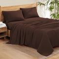 1000 Series- Extra Long Staple 100% Egyptian Cotton Sheet Set,Sateen Weave, Hotel Quality Soft Luxury Bedding, Queen Size 4 Piece Sheet Set Fit 15' Inch to 18' Deep Chocolate Solid.