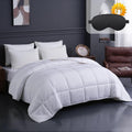 YOUR MOON Luxurious All Season Wool Comforter Queen Size 100% Natural Australian Wool Duvet, Hypoallergenic Premium Filled Comforter, Noiseless Jacquard Rayon Derived from Bamboo Shell(White)