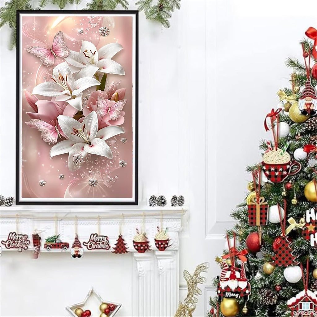 Diamond Art Kits for Adults Flower Diamond Painting Kits, 5D DIY Round Butterfly Full Drill Dimond Art Paintings Crystal Crafts for Adults for Gift Home Wall Decor, Large Size 36 x 72 Inch, Model915