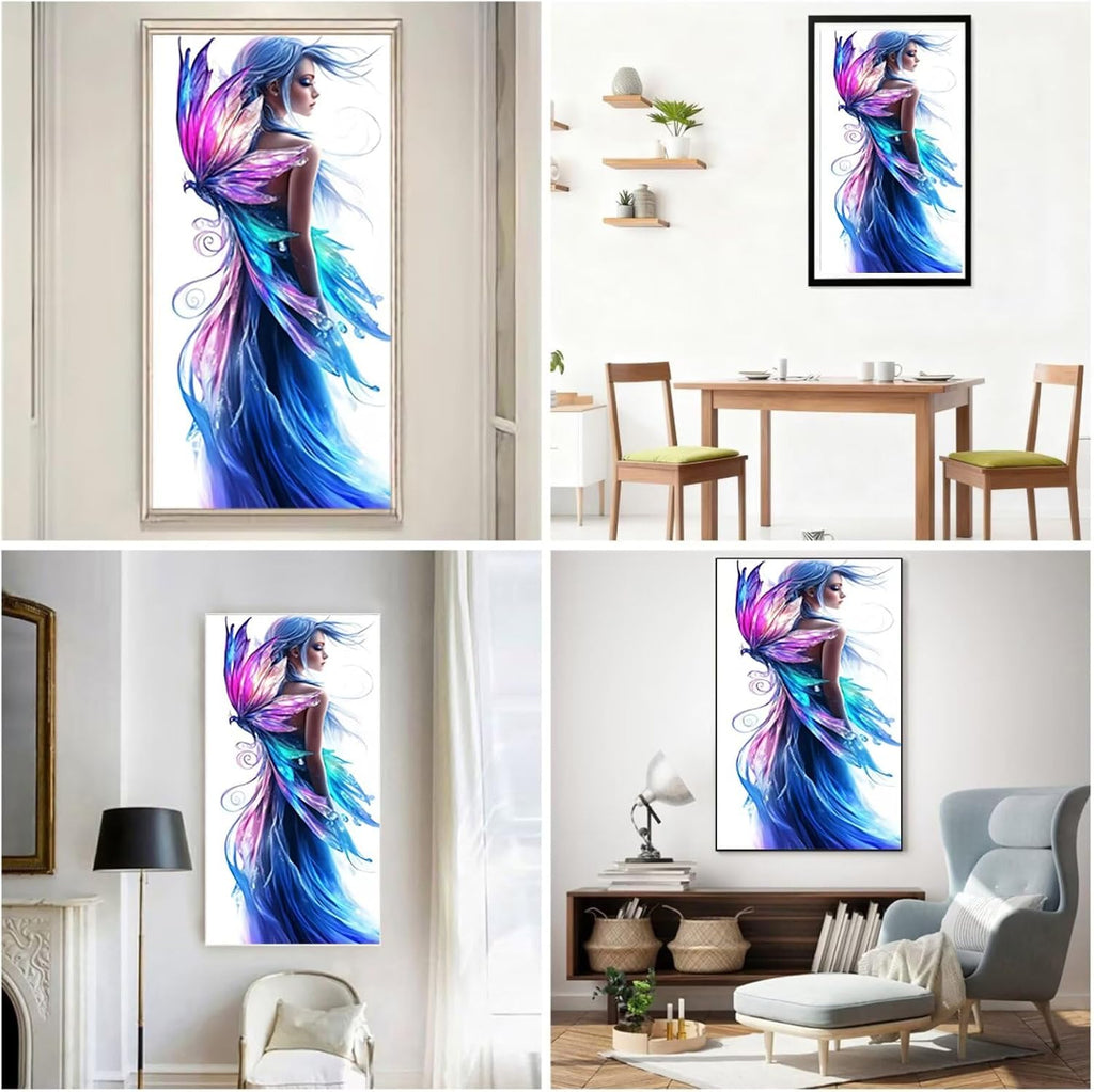 Diamond Art Kits for Adults Elves Diamond Painting Kits, 5D Round Girl Full Drill Dimond Art Paintings Crystal Rhinestones Crafts for Adults for Gift Home Wall Decor, Large Size 36 x 72 Inch, Model849