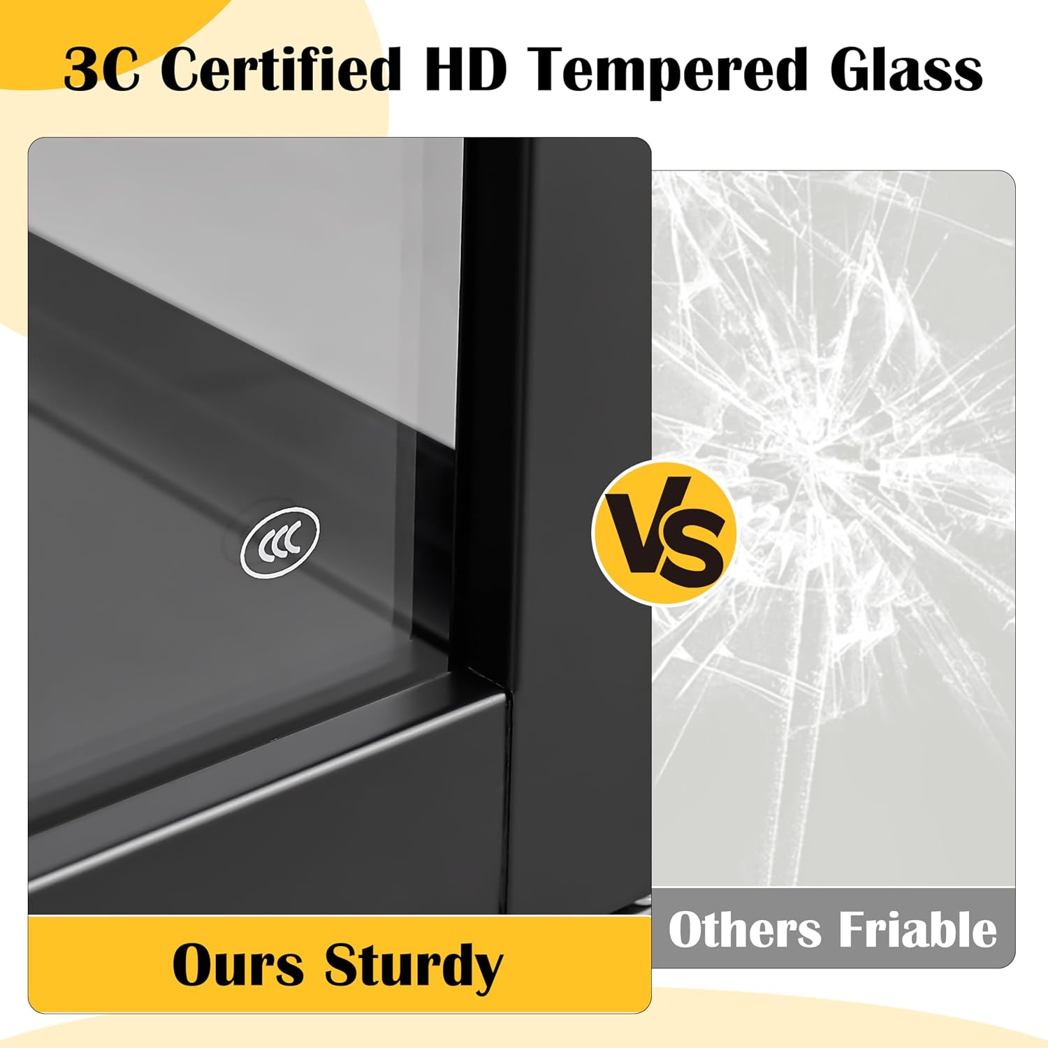 SteeLoong 66' Display Cabinet with Tempered Glass,Metal Curio Cabinet with Glass Doors,4-Tier Display Case for Collectibles,Trophy,Plant,Black Storage Cabinets for Living Room - Assemble Required