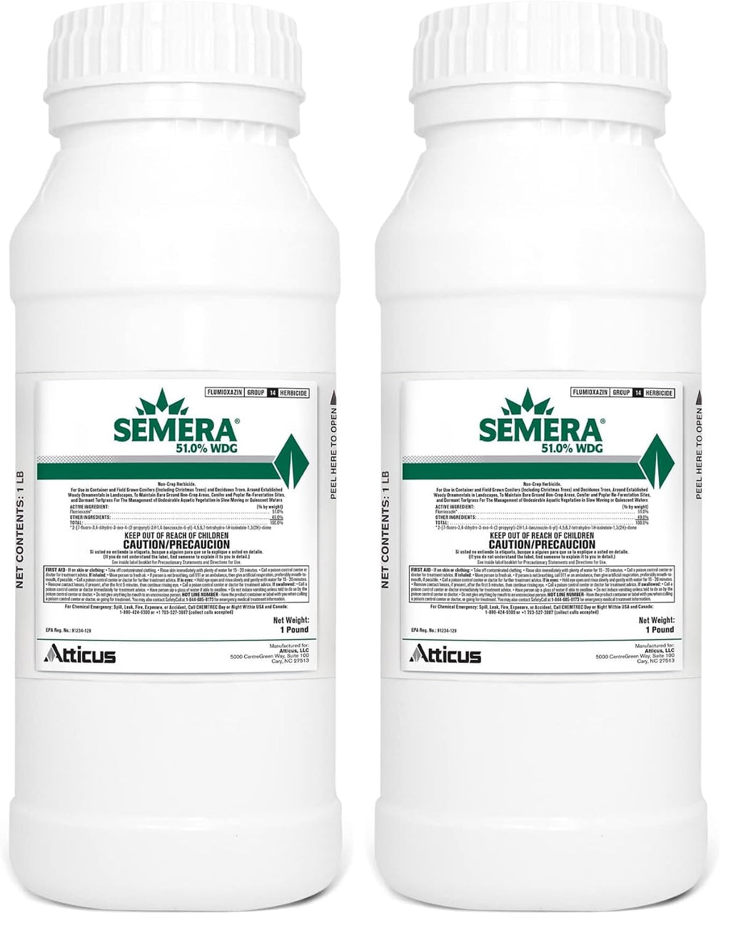 Atticus Semera 51.0% WDG Aquatic Herbicide (1 lb) – Controls Duckweed & Unwanted Submerged & Floating Vegetation - Flumioxazin 51% (Pack of 2)
