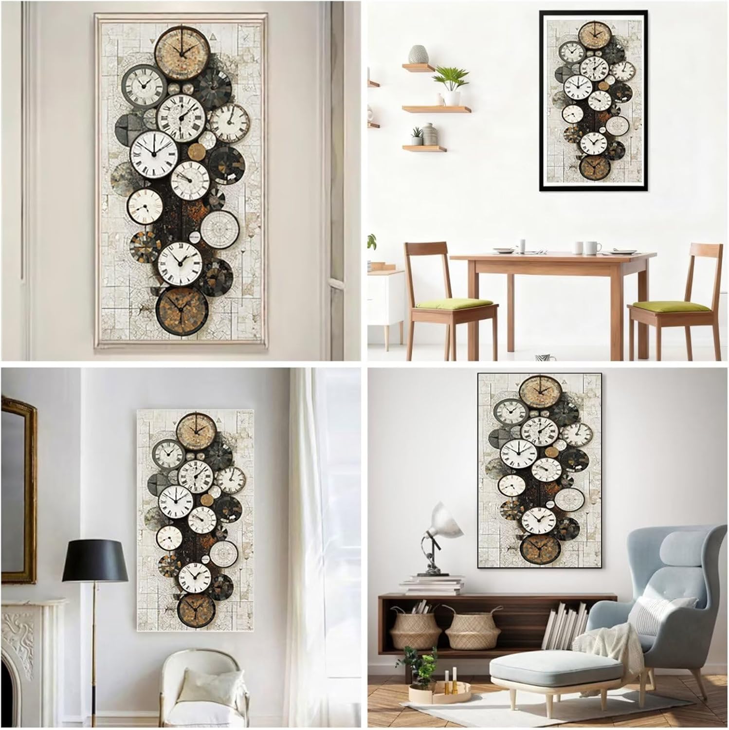Diamond Art Kits for Adults Abstract Diamond Painting Kits, 5D DIY Square Alarm Clock Full Drill Dimond Art Paintings Crafts for Adults for Gift Home Wall Decor, Large Size 36 x 72 Inch, Model714