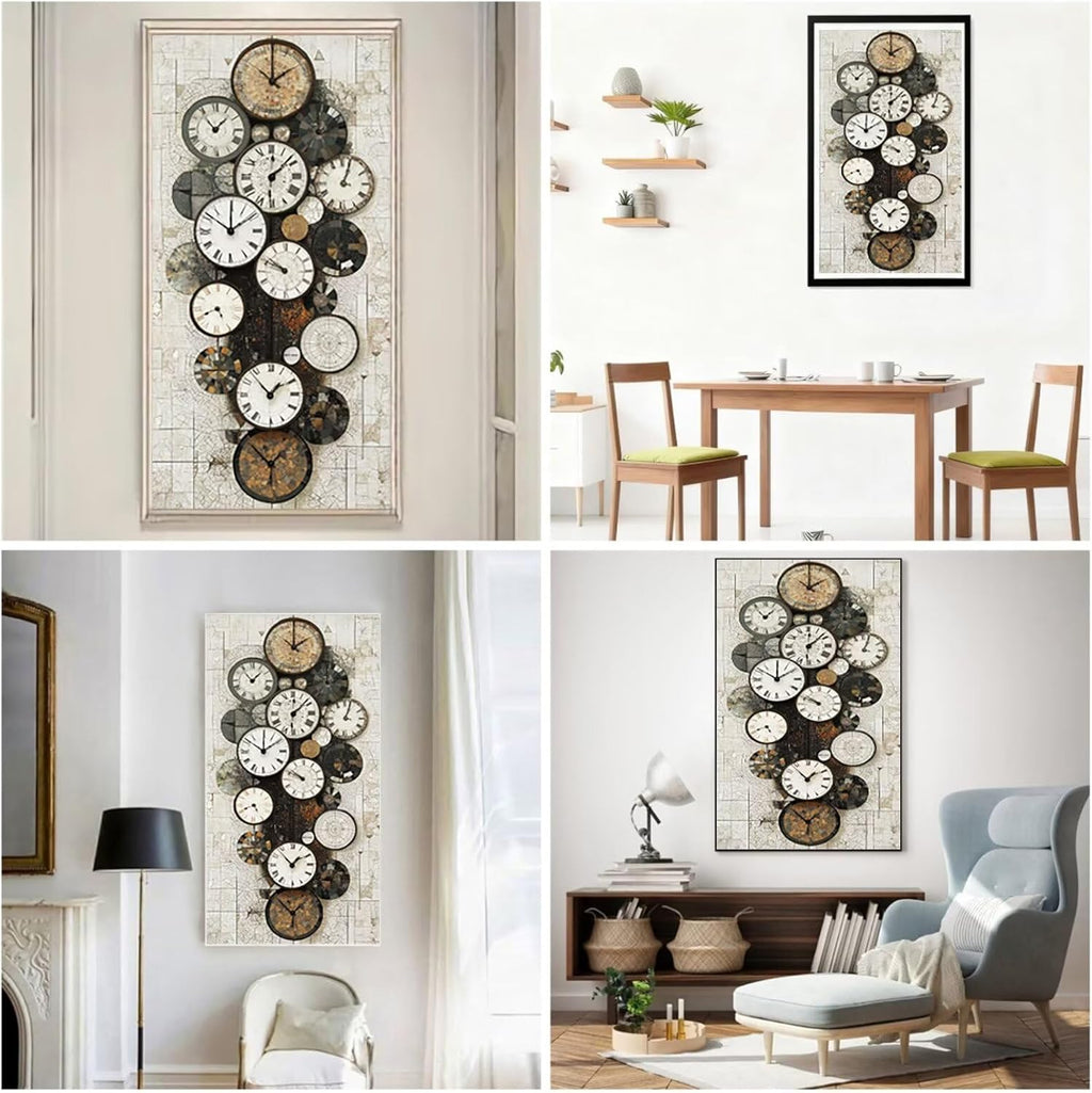Diamond Art Kits for Adults Abstract Diamond Painting Kits, 5D DIY Square Alarm Clock Full Drill Dimond Art Paintings Crafts for Adults for Gift Home Wall Decor, Large Size 40 x 80 Inch, Model714