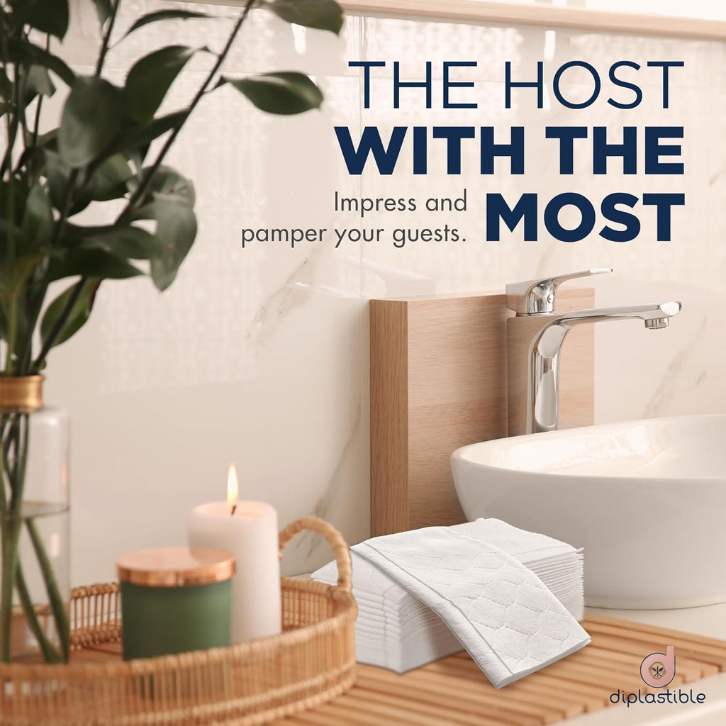 Disposable Guest Towels 1000 Pack - White Napkins for Guest Bathroom, Heavy Duty Disposable Hand Towels, Ultra Absorbent Linen Feel Paper Napkins for Bathroom, Parties and Events