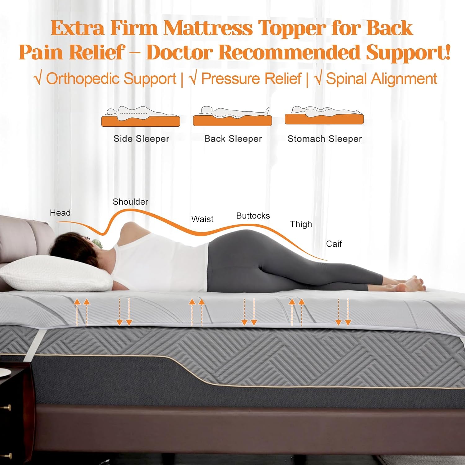 Extra Firm Mattress Topper King Size 4 Inch, Cooling Egg Crate Gel+Bamboo High Support Mattress Pad with Removable Cover, Bed Topper for Pain Relief,No Smell,CertiPUR-US, 79 * 75