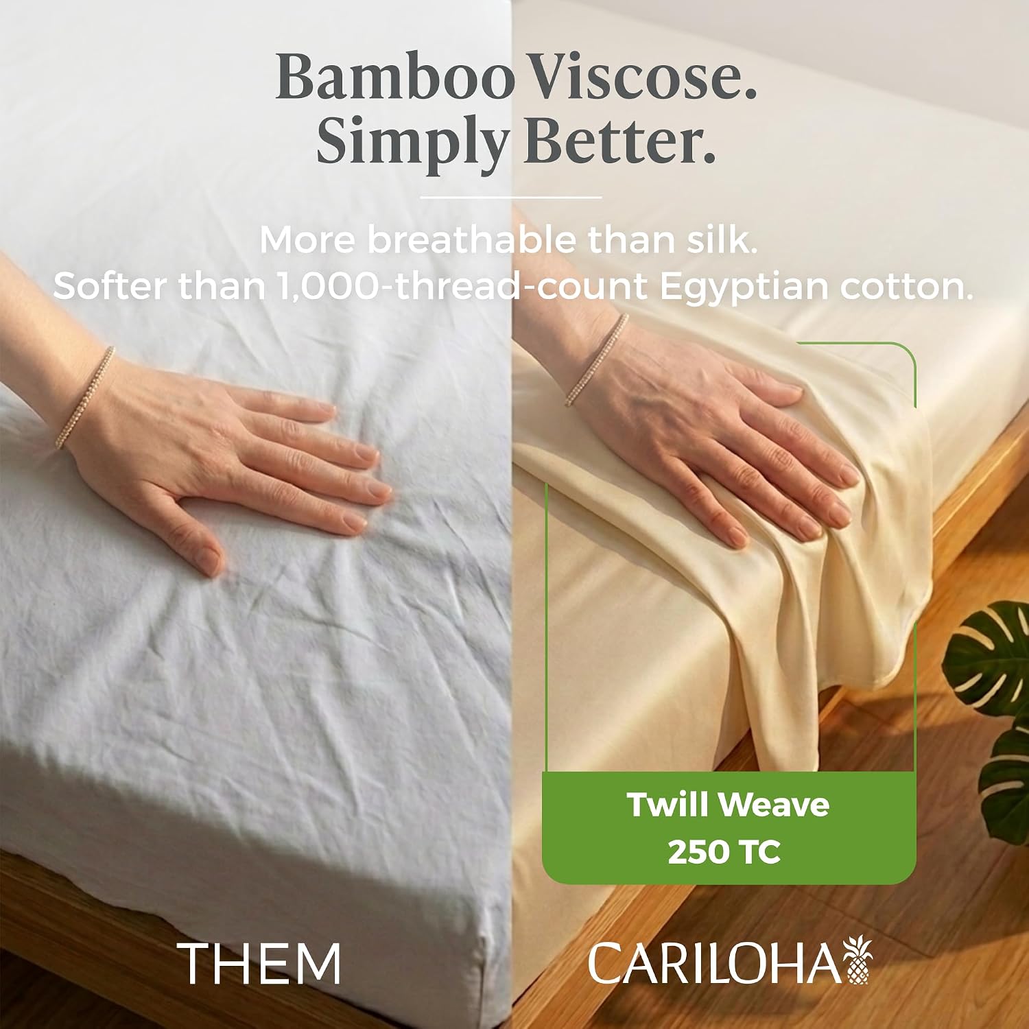 Cariloha Classic 100% Organic Bamboo Viscose Sheets - 4-Piece Queen Sheet Set - 18 in Extra Deep Pockets - Soft, Cooling, Hypoallergenic Sheets - Oeko-TEX Standard 100 - Ivory