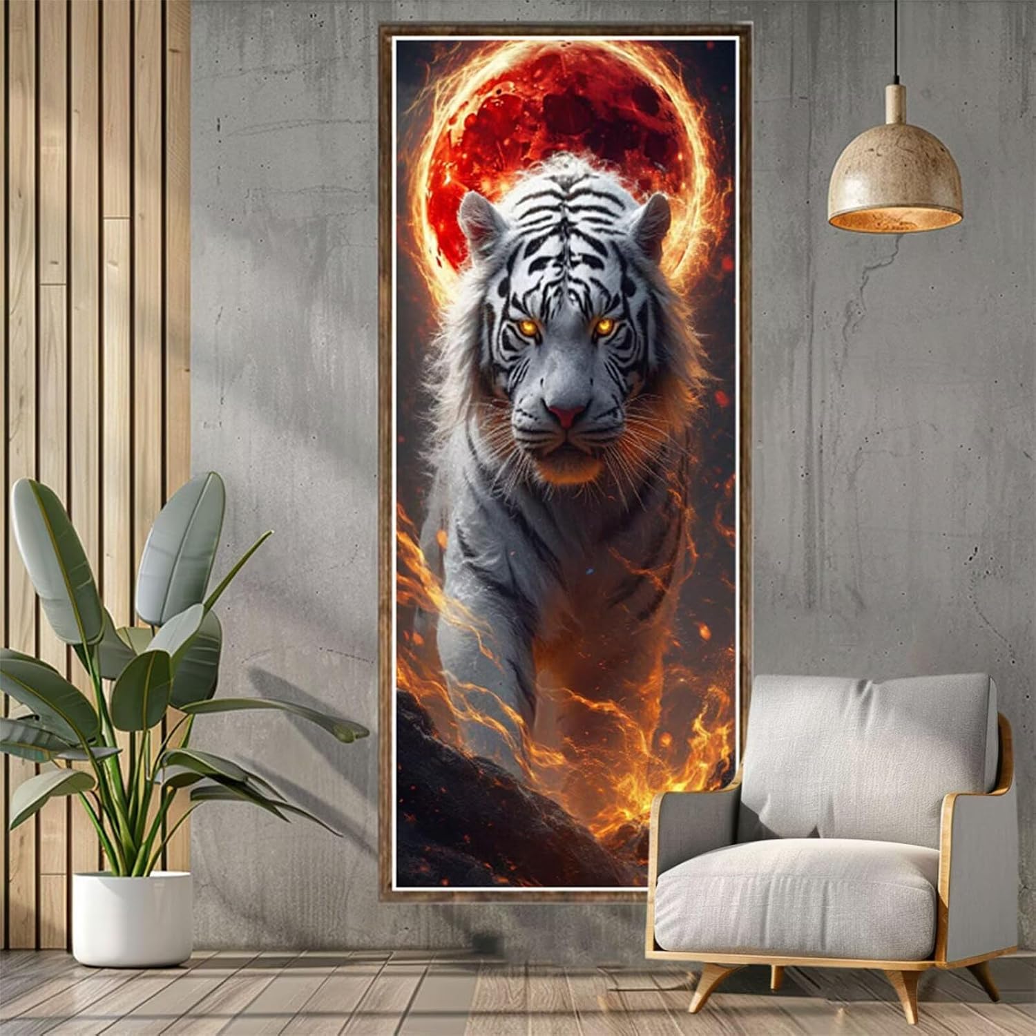 Moon Diamond Art Kits for Adults, Large Diamond Painting Tiger Dimond Art Paintings by Numbers Kit for Beginner, 80x32inch Diamonds Pictures Crystal Arts Crafts for Room Decor, Gifts for Women Z1-1024