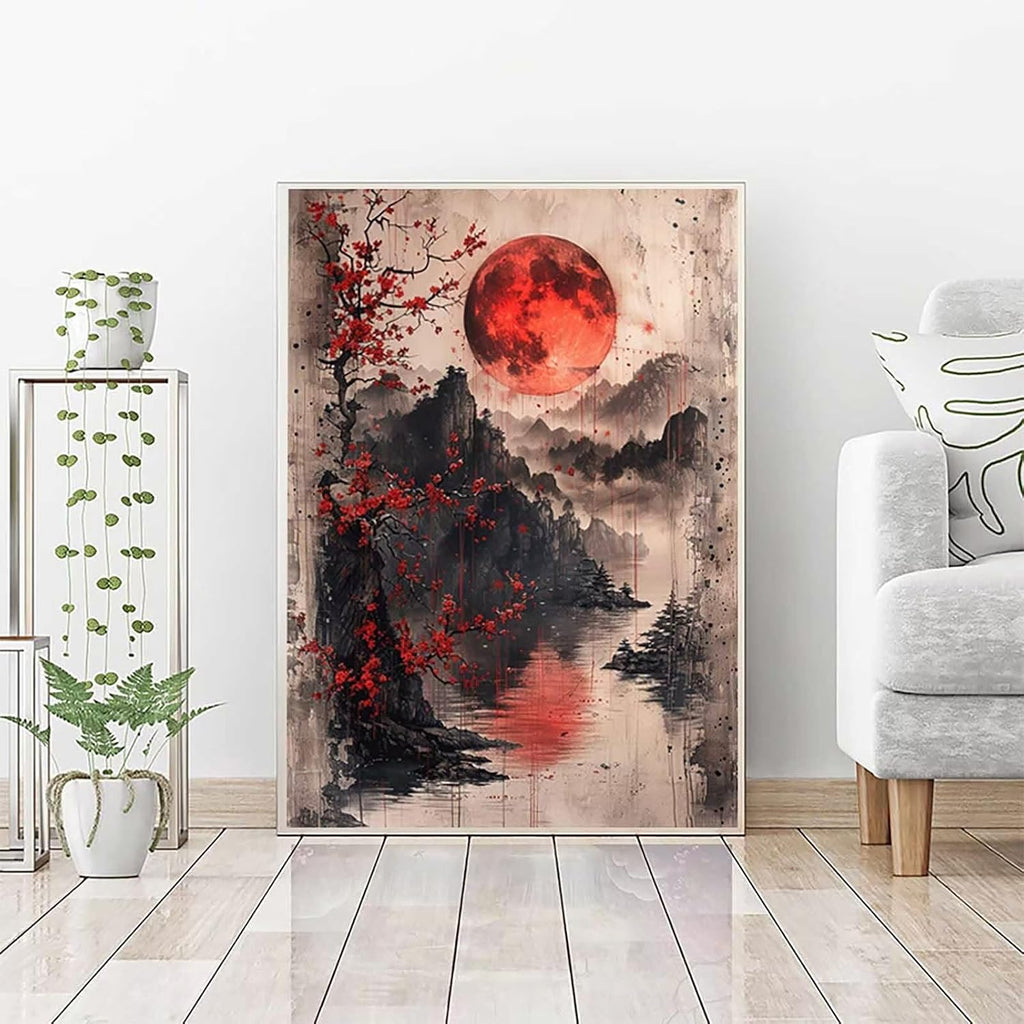 Japan Diamond Art Kits for Adults Beginners, Landscape Diamond Painting Large 36x48inch, 5D Gem Art Crafts for Adults Mosaic Kits, Full Drill Square Dimond Dots Crystal Paintings, Home Decor -zjn262N