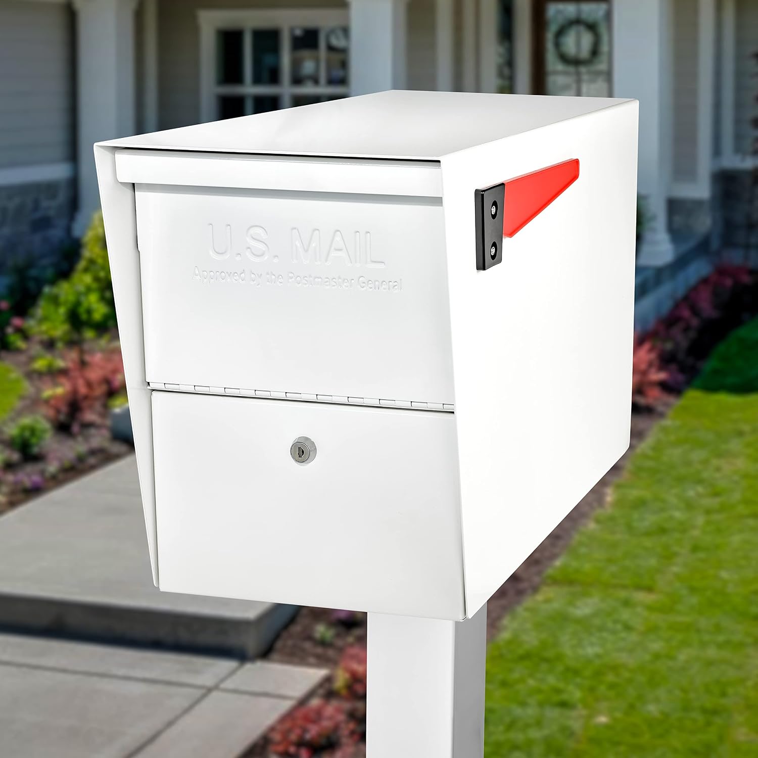 Mail Boss 7209 Package Master Curbside Locking Security Mailbox, Alpine White