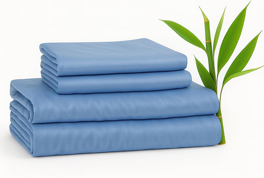 BedVoyage Cooling Sheets Queen – Viscose from Bamboo, Sheet Set for Hot Sleepers, 18' Deep Pocket, Soft Breathable Bedding, Ocean