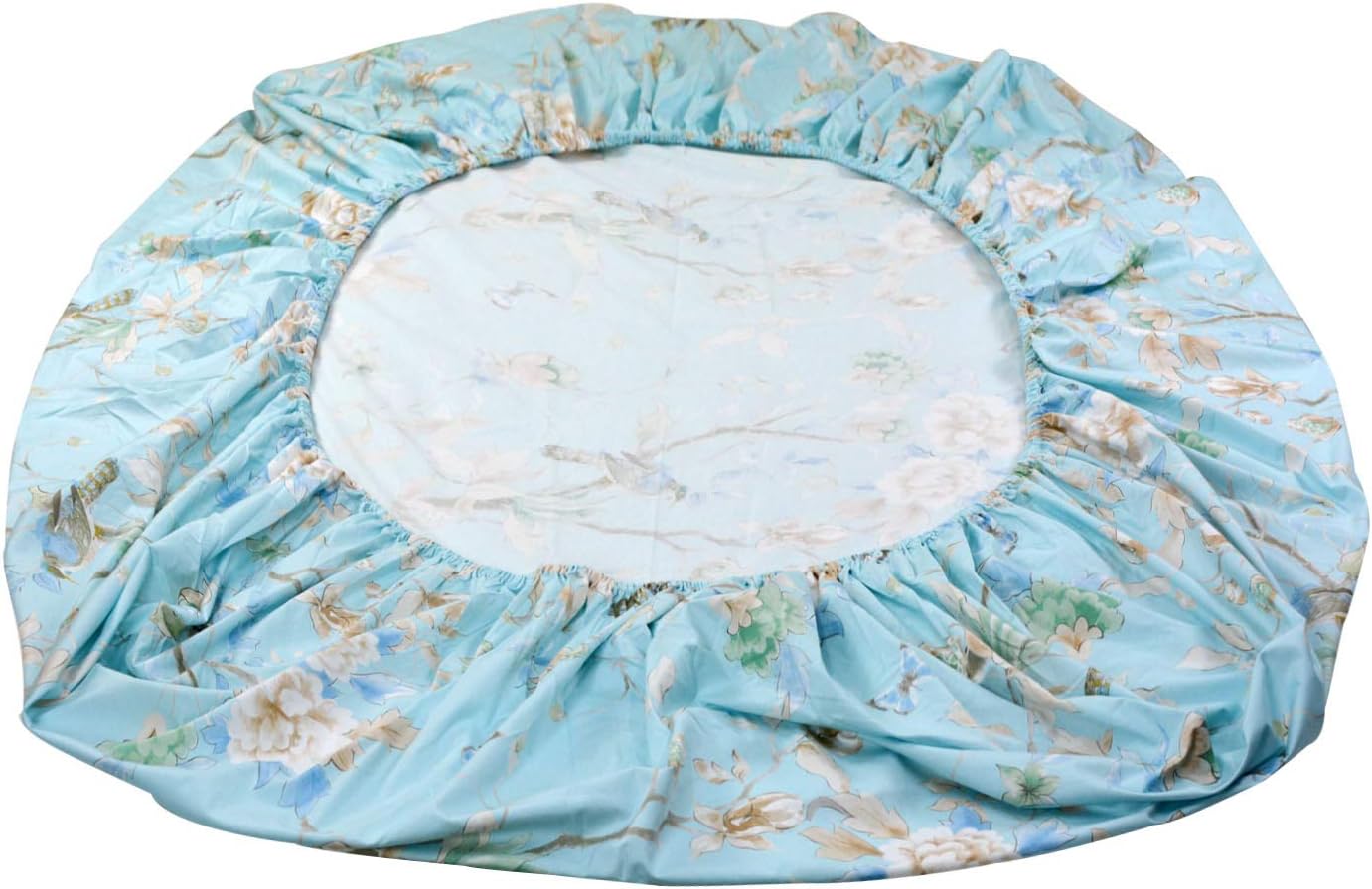FADFAY Floral Bedding Shabby Blue Bird Print Bed Sheet Set Luxury Bedding Collections 800 Thread Count 100% Egyptian Cotton Deep Pocket, 4 Piece-Queen Size