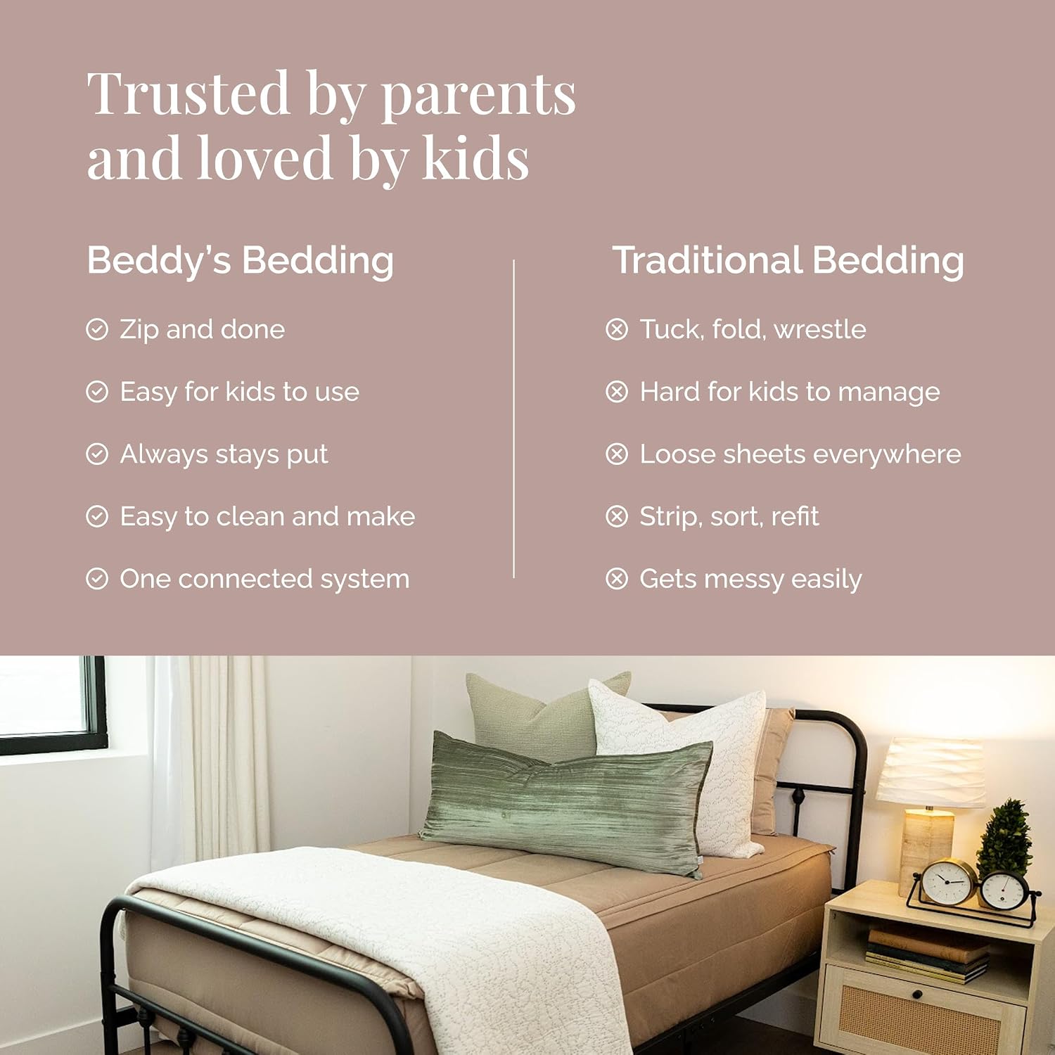 Beddy's All in One Bed in a Bag Zipper Bedding Set, Bottom Sheet, Cuddle Blanket, Comforter, Pillowcase(s) & Sham(s), Minky Interior Sheets with Comforter, Zip Bedding for Dorms, Bunks, Kids & Adults