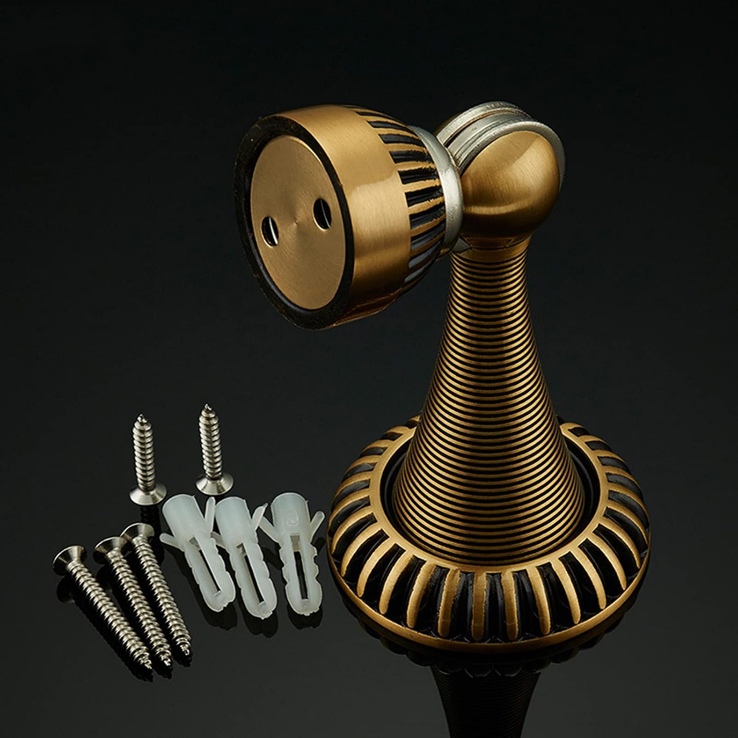 Magnetic Door Stop, Bronze Magnetic Door Stopper Holder, Modern Soft Catch Doorstop in Brushed Satin Nickel, Wall Or Floor Mount Door Stopper with Screws,e (Color : E)