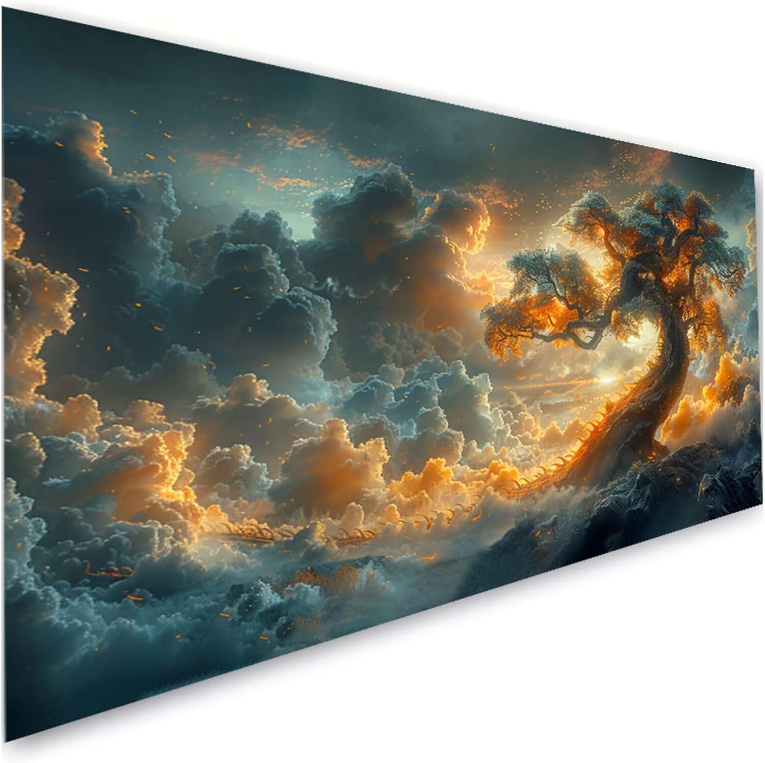 Diamond Painting Clouds Diamond Art Kits for Adults, Dimond Art Paintings Tree Paint by Numbers Kit for Beginner, DIY Full Drill Gem Arts and Crafts Painting, Home Wall Decor, Gifts 40x88 Inch R2-377