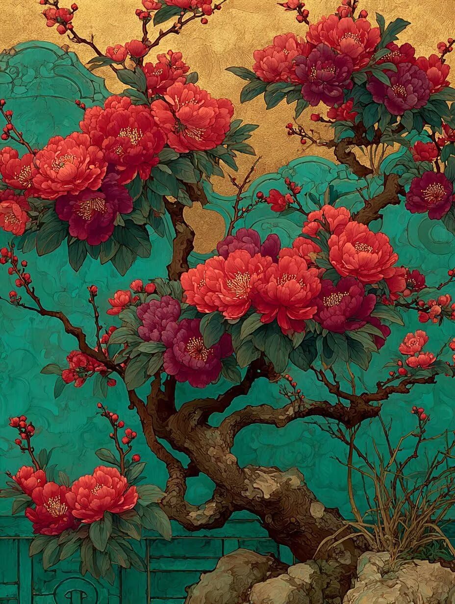 Flower Diamond Art Kits for Adults, Tree 5D Diamond Painting Kit, 5D DIY Full Drill Dimond Art Paintings, DIY Dimond Gem Crafts for Adults Beginners, Wall Decor for Bedroom, Gifts, 40x54in 6-3025