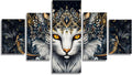 Strange Cat Diamond Art 5 Piece Diamond Painting Animal 5D Full Round Drill Dimond Art Paintings Crystal Crafts for Adults Gem Painting for Home Decor, Large Artwork for Wall 48 x 100 Inch, Model477