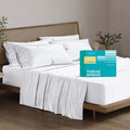 THREAD SPREAD 100% Egyptian Cotton California King Bed Sheets - 800 Series Euphoria Collection Cal King Sheets (6 PC, White), Sateen Weave Deep Pocket Hotel Sheet, Soft Cooling Bedding Sheet