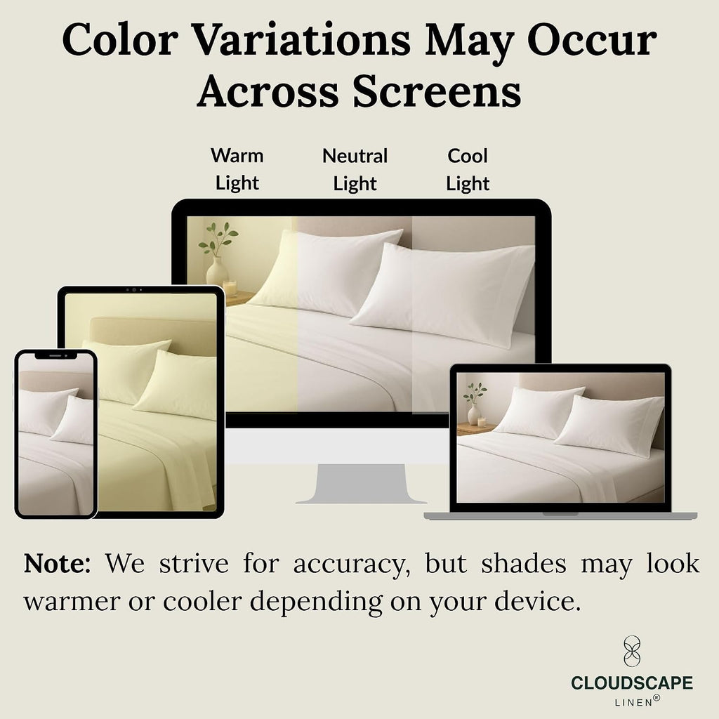 CLOUDSCAPE 100% Egyptian Cotton Sheets Twin XL Size, 3 Pcs Breathable and Naturally Cooling Bedding Set, Long-Staple Cotton for Lasting Softness, Deep Pocket Fitted up to 16', White