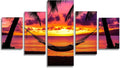 Sunset Diamond Art 5 Piece Diamond Painting Beach 5D DIY Full Round Drill Dimond Art Paintings Rhinestones Crafts for Adults Gem Painting for Home Decor, Large Artwork for Wall 60 x 120 Inch, Model393
