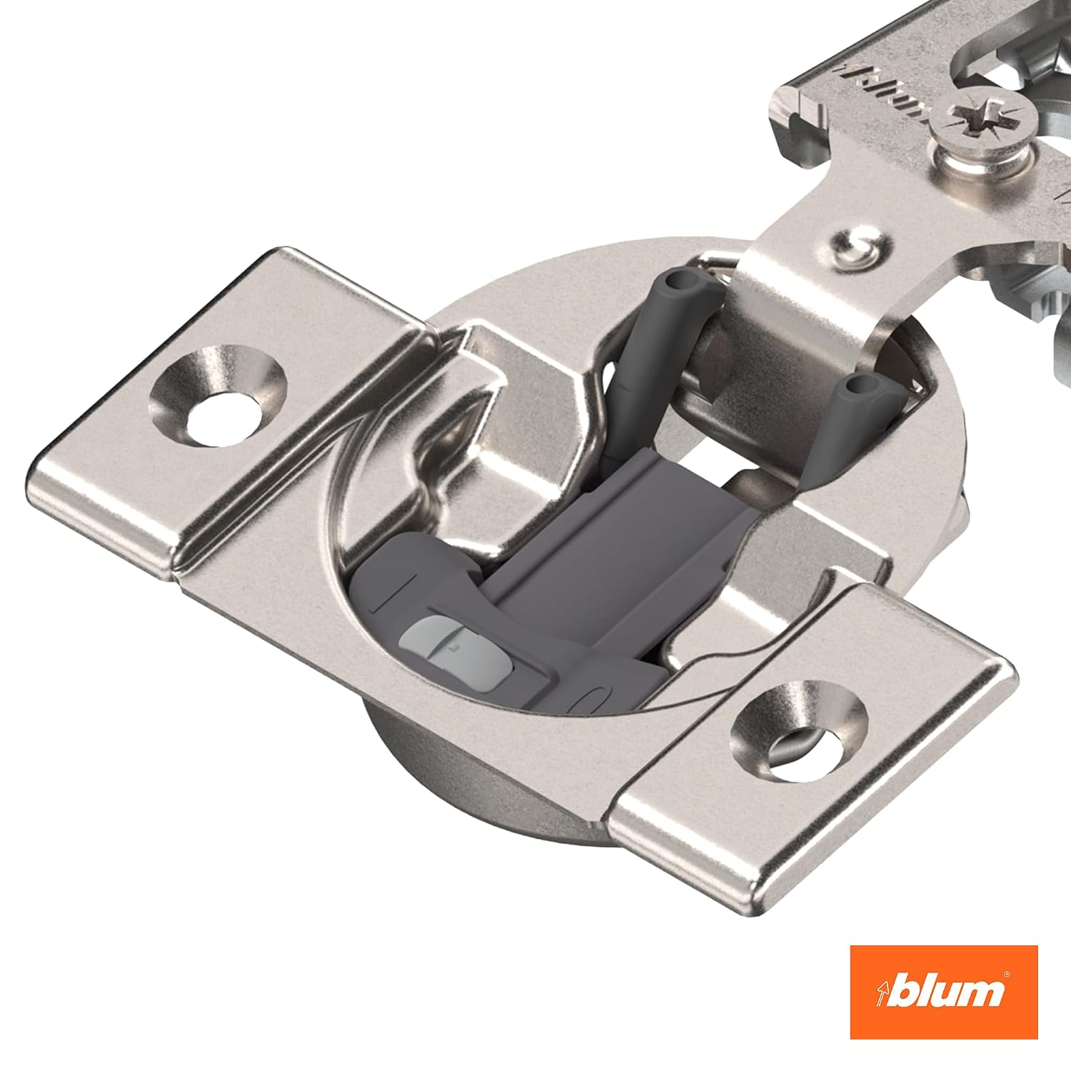 Blum Compact BLUMOTION Hinge (25 Kits), 1/2' Overlay, 105° Opening Angle, Steel, Integrated Soft-Close Hinges for Face Frame Cabinets