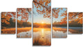 Landscape Diamond Art 5 Piece Diamond Painting Autumn 5D DIY Full Square Drill Dimond Art Paintings Crystal Crafts for Adults Gem Painting for Home Decor, Large Artwork for Wall 60 x 120 Inch,Model180